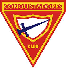 Conquistadores con banderas en formación